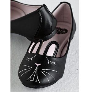 T.U.K. Black Bunny Flats Size 10